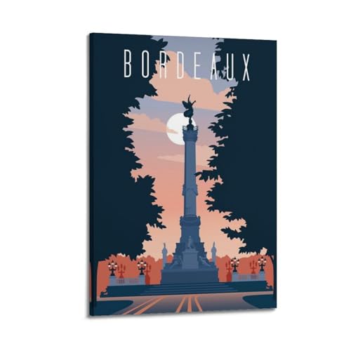 Poster Bordeaux toile pour embellir mur vide chambre style cadre