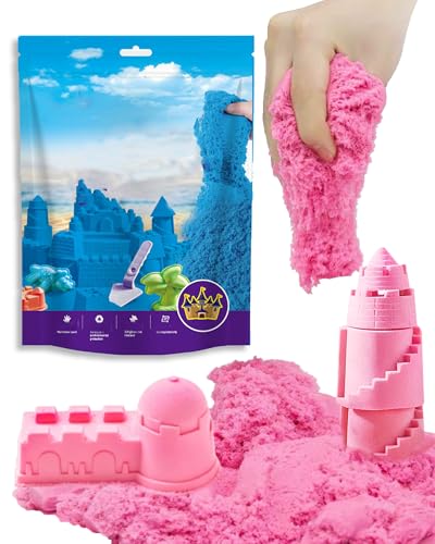 Velozenithize Juego de Arena Magica, El Juego de Arena Magica Incluye una Caja de Arena, Moldes y Accesorios, Adecuado para Cumpleaños Infantiles, Navidad y Otras Ocasiones (Tema del Castillo)