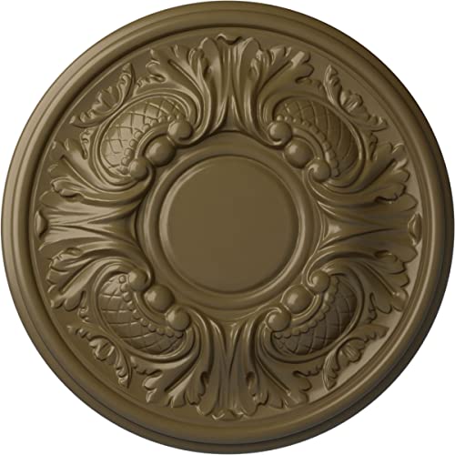 Ekena Millwork CM11WAMMF 11 3/4"OD X 1 1/4"P Wakefield Ceiling Medallion Fits Canopies Up to 3 5/8", Mississippi Mud