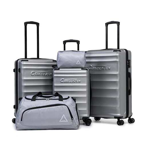 5 Piece Luggage Sets with Spinner Wheels, ABS Hard Shell Suitcase, TSA Lock by CONCEPTEN - Used condition - US$85.70