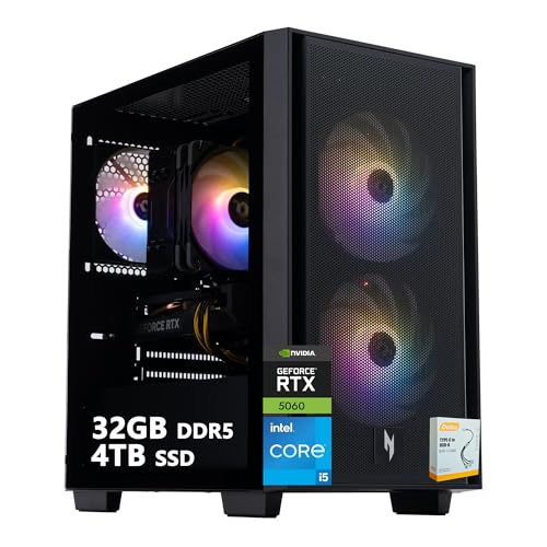 acer Nitro 60 �Q�[�~���O�f�X�N�g�b�v�R���s���[�^�[ | �C���e�� 10-Core i5-14400F | 32GB DDR5 4TB SSD | NVIDIA GeForce RTX 5060 8GB GDDR7 DLSS4 (�ő�614 A