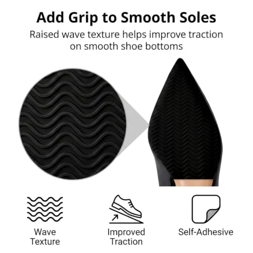 Non Slip Shoe Grips, 4 Pcs Adhesive Sole Protector, Trimmable for Shoes