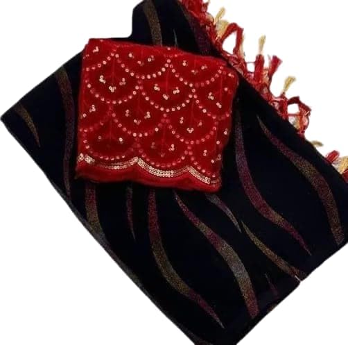 Beautiul Soft Georgette Latkans Saree With Blouse color black-image-47