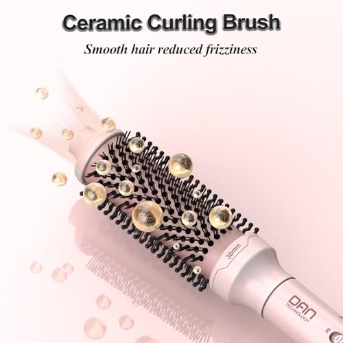Image of Thermal Brush,1.5 inch Heated Round Brushes,Non-Blowing Heated Brush,Dual Voltage CurlingBrush,Dual PTC Fast Style HeatedBrush,Ceramic Thermal RoundBrush Makes Hair Shinier & Smoother,Pink