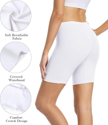 Image of wirarpa Women's Cotton Boy Shorts Underwear Long Leggings Under Anti Chafe Bloomers Multicolor 4 Pack Size