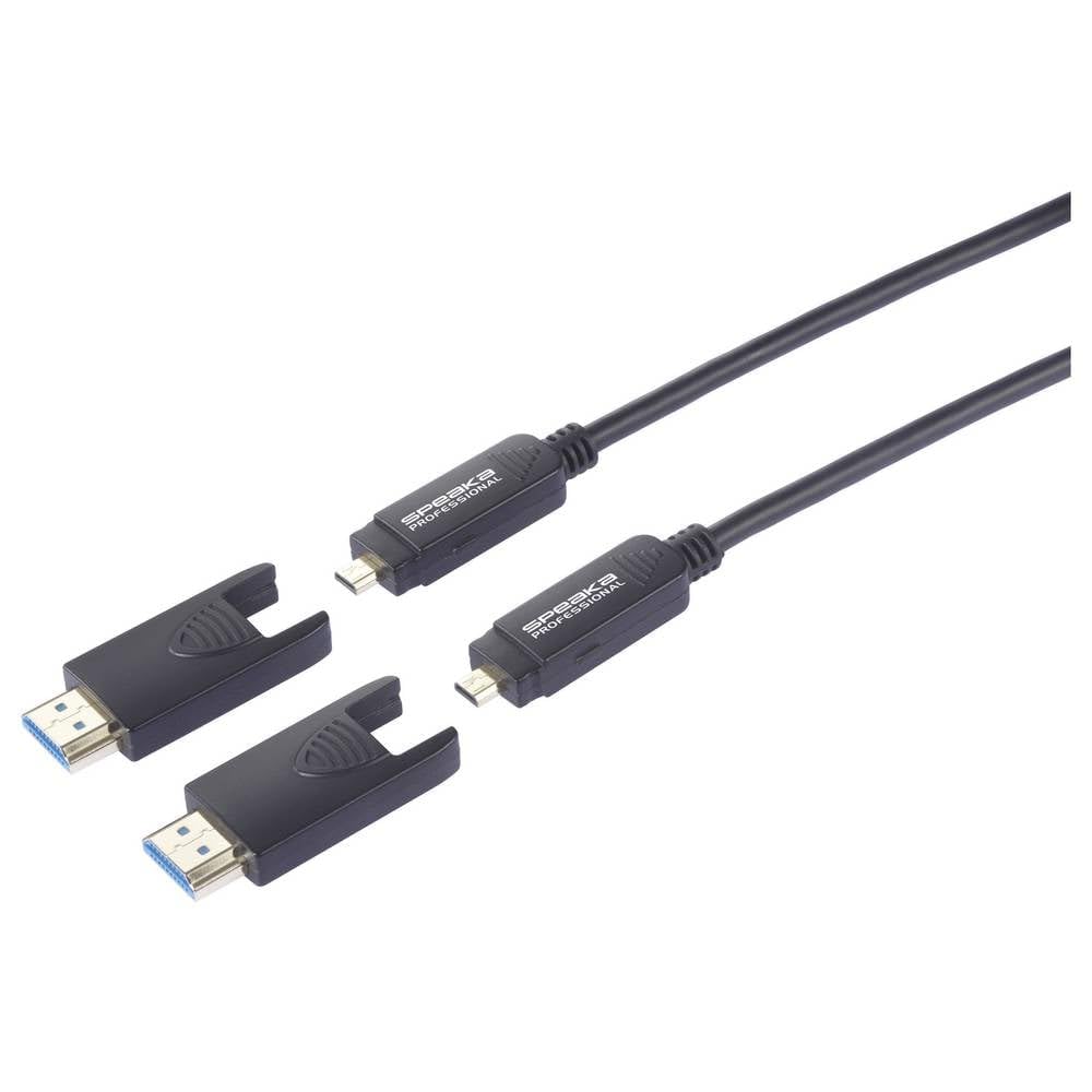 Speaka Profesjonalny kabel światłowodowy/HDMI wtyczka HDMI-A, wtyczka HDMI Micro-D, wtyczka HDMI-A, HDMI-Micro-D