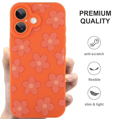 Image of ZIYE for iPhone 17 Case Orange Flower Pattern Phone Case