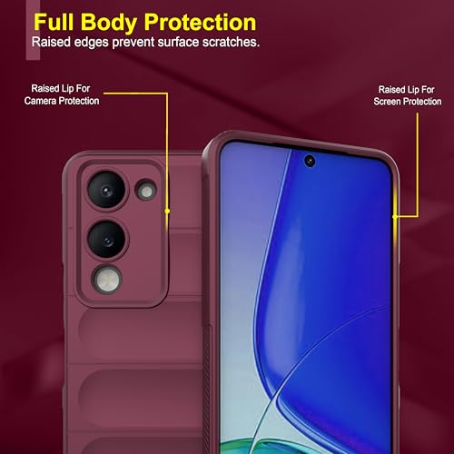 Image of amazon basics Back Case Cover for Vivo Y19 5G | Compatible for Vivo Y19 5G Back Cover | Liquid Silicon Magic Case with Camera Protection | Plum