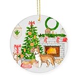 Navidad De Cerámicas Podenco Portugués Adornos Colgantes De Cerámica Clásica Adornos Colgantes De Navidads para Vacaciones Fiestas Decoraciones 7.3 Cm