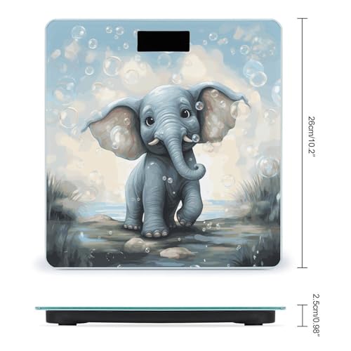 Báscula digital para baño con diseño elefante, 400 lb miniatura 2