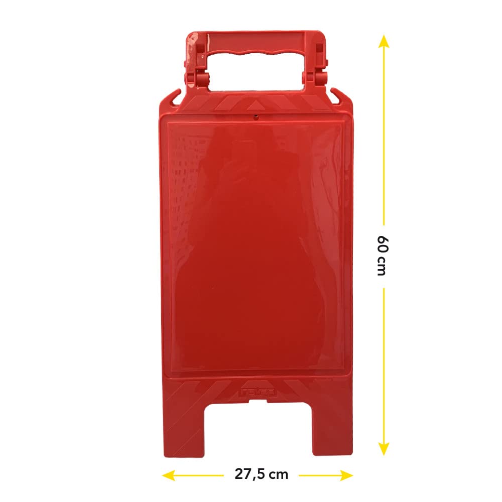 Chevalet de signalisation d'INTERDICTION. Chevalet rouge. Chevalet de signalisation pour la signalisation temporaire -