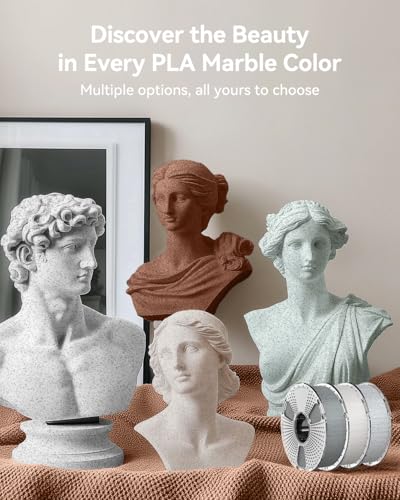 Image of SUNLU High Speed Marble PLA Filament, 600mm /s High Speed PLA 3D Printer Filament, Natural Marble-Like Texture, No-Tangling, Fit Most FDM Printers, 1kg Cement Grey