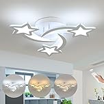 Comely LED Ceiling Light Dimmable, 30W Modern Bedroom Ceiling Lights with Remote Control, Creative Star Design White Chandelier for Living Room, Children's Room, Dining Room
