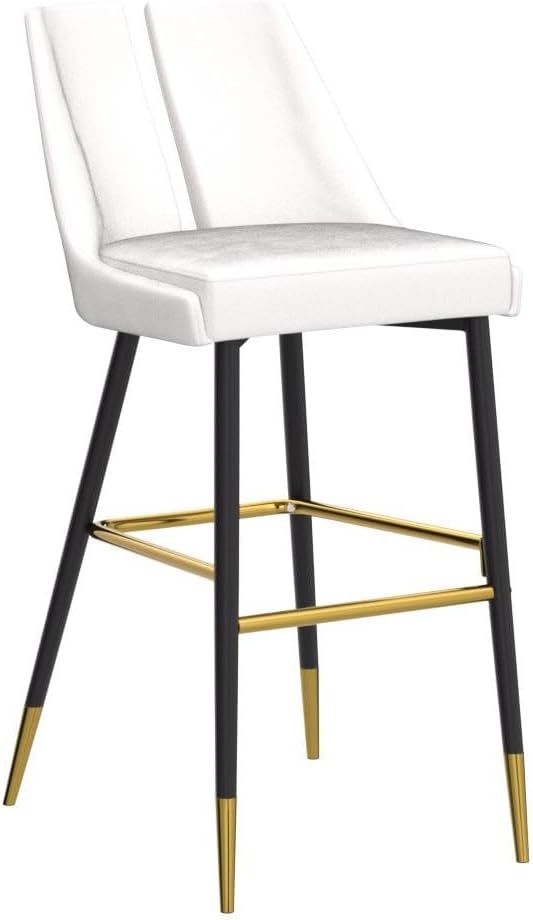 Luxurious Black Velvet Bar Height Stool with Matte Black Metal Legs