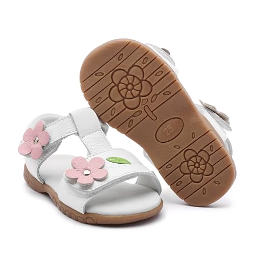 Image of Femizee Toddler Girls Leather Dress Sandals with Adjustable Strap