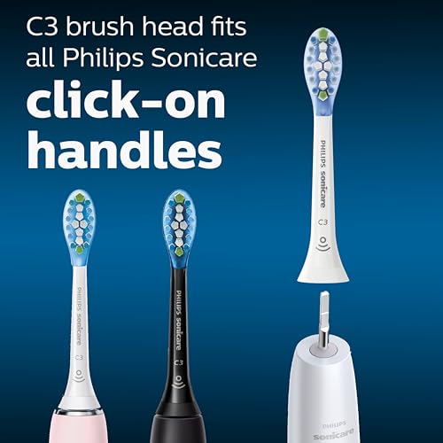 philips sonicare genuine c3 premium plaque control toothbrush heads one year supply 2 brush heads black hx904495