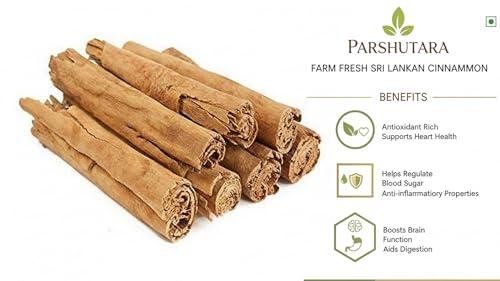 Image of Parshutara Farm Whole Sri Lankan Cinnamon 100g | Ceylon Dalchini Sticks | Premium Garam Masala Spice for Cooking
