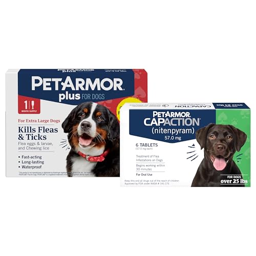 Image of PetArmor CAPACTION Oral Flea Treatment for Dogs (6 Doses) + Bonus PetArmor Plus Topical Flea & Tick Treatment & Preventative for Dogs 89-132 lbs (1 Dose)
