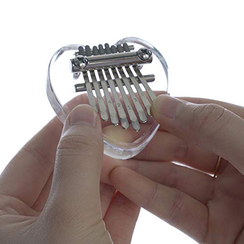 Mini Kalimba, 8 Tasten Daumenklavier, Transparentes Acryl Holz Daumenklavier Musikinstrument Geschenk für Anfänger, Erwachsene und Kinder (Heart-shaped) - Image 8