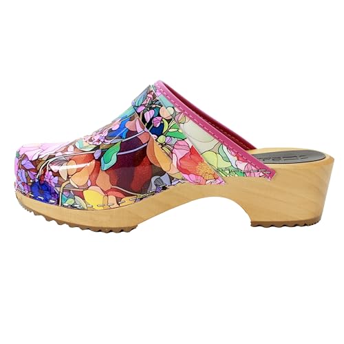 Image of Bjork Maja Wood Open Back Leather Clogs