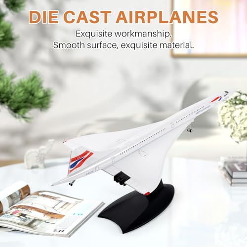 Avión de pasajeros Concorde miniatura de metal para decorar salones 4