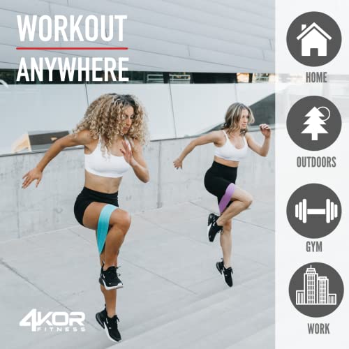 4Kor Hip Bands (3 Grippy: Pink, Aqua, Lavender) Xheavy, Medium, And Light Resistance Levels For Activating Hips And Glutes #TOP5