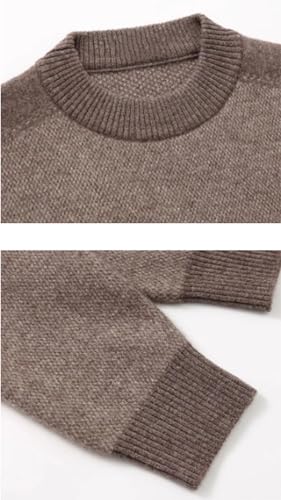 Rivccku Mens Knitted Jumper 100% Cashmere Cable Knit Jumper for Long-Sleeve Pullover Jumper Casual Crew Neck Warm3