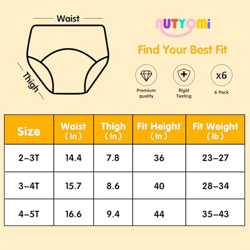 Nutyomi Baby Cotton Training Pants 6 Packs Toilet Training Underpants Absorbent Toddler Potty Training Underwear For Girls 2T-3T thumb #4