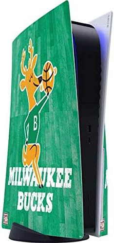 Vista 11 de Skinit Decal Gaming Skin Compatible with PS5 Console - Officially Licensed NBA Milwaukee Bucks Rusted Dark Design