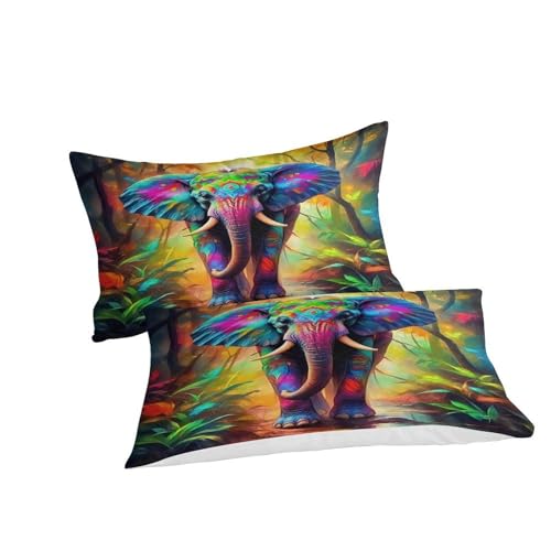 Parure de lit éléphant douce en microfibre 3D à fermeture éclair cachée