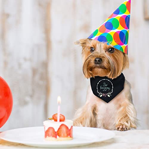 HACRAHO Blanko Hundebandana, 4 Stück, schwarzes Haustier-Bandana-Halsband mit schnell lösbarer Schnalle für kleine, mittelgroße Hunde und Katzen, Schwarz M
