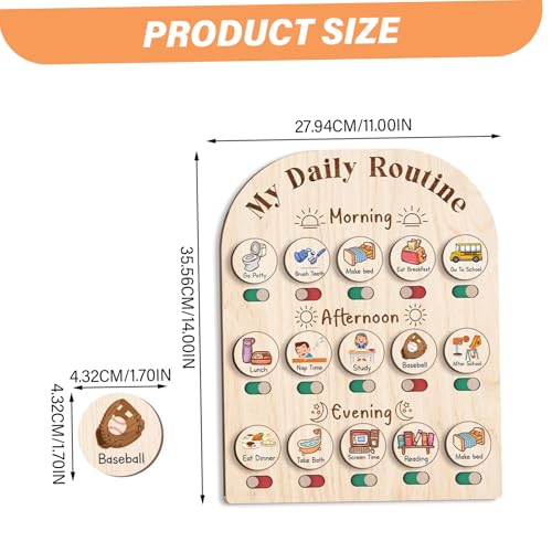 Tableau de routine en bois tout-petits avec rangement pratique - 2