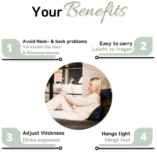 Kopfstütze Sofa Couch - Hochwertiges orthopädisches Nacken - und Kopfkissen-Nackenkissen für Sessel, lesekissen für Bett - Sofa und Fernsehsessel – rückenkissen - PTMD Innenkissen (SEMMI Dunkelgrau) - Image 3