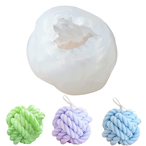 Stampo In Silicone 3D per Candele, Sfera Di Lana Stampo per Candele Da Versare, Forma Di Candela Fai Da Te, Stampo Bolle Candela Silicone per Artigianato, Ornamenti, Fondant, Candela Profumata