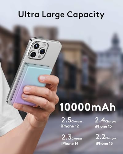 Image of 2026 for Magsafe Portable Charger iPhone, Ultra Slim Magnetic Power Bank Fast Charging, 10000mAh Wireless Battery Pack for iPhone17 /16 /15 /14 /13 /12, Travel & Daily Use Essentials Powerbank