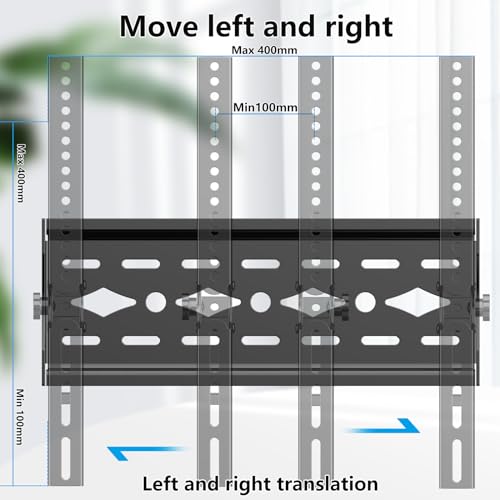 Image of TV Wall Bracket for Most 26-65 inch TVs, Ultra Slim Tilt TV Bracket with max VESA 400x400mm for Flat Curved TVs up to 50kg, 32 40 42 43 50 55 60 inch Sturdy Universal TV Mount
