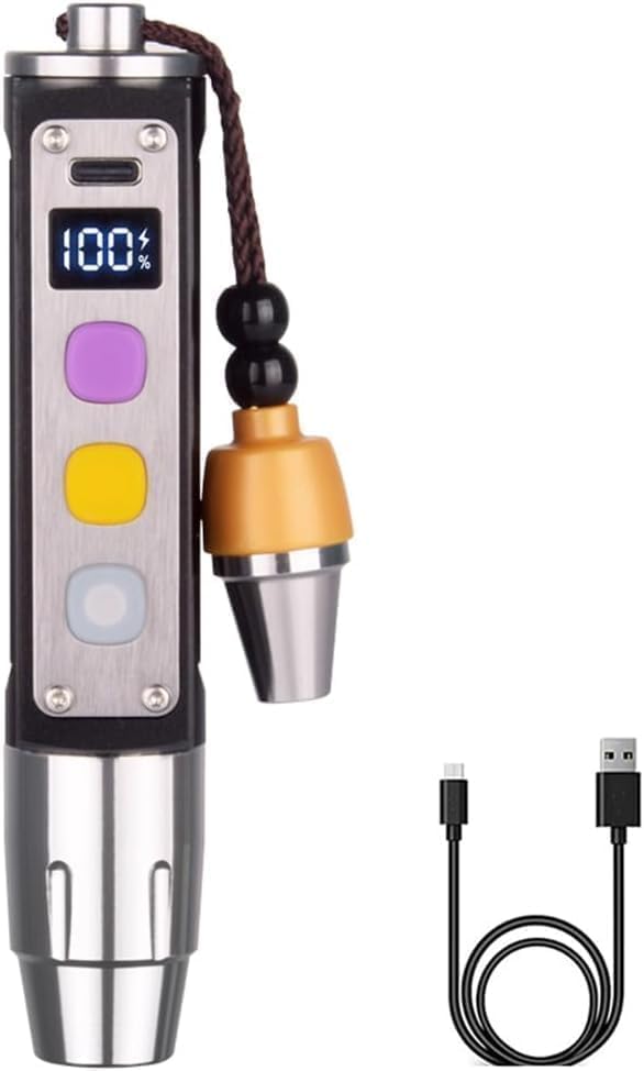 hetkrishi three switches mineral detection, bacteria detection jade identification flashlight, new multifunctional gemstone mineral detection, white, yellow, and 365nm ultraviolet query mini light