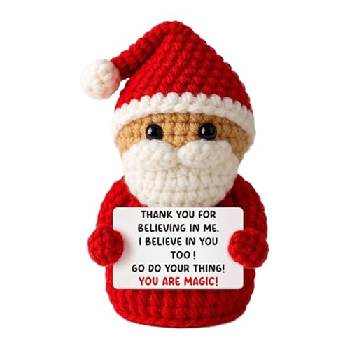 Père Noël au crochet déco positive de bureau ou table de chevet