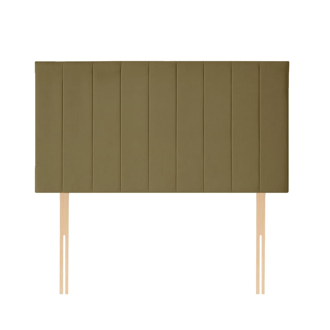 Portland Divan Bed Headboard | Plush Velvet Fabric King size Headboard for bed frames | Elegant design wooden material headboards for beds (Coffee,5ft king H-24inch)