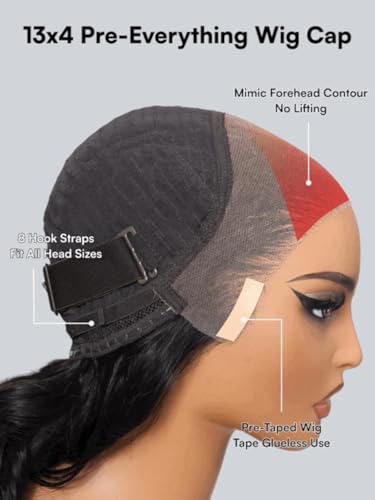 Image of Beauty Forever Ash Blonde 13x4 Pre Everything Lace Frontal Wig Side Part Loose Body Wave 613 Blonde Human Hair Wigs Pre Plucked Pre Cut Face Framing Layers Glueless Wig for Women 150% Density 26inch