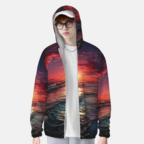 Chaqueta para hombre con protección solar UPF 50+ y capucha miniatura 3