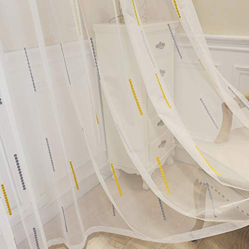 ZYY-Home curtain 2 Paneles Visillos Cortinas Bordado Voiles Cortinas c