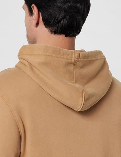 Image of Gap Men's Full Sleeve Hooded Neck Standard Fit Brushed Sweatshirt,Lt.Brown,XS