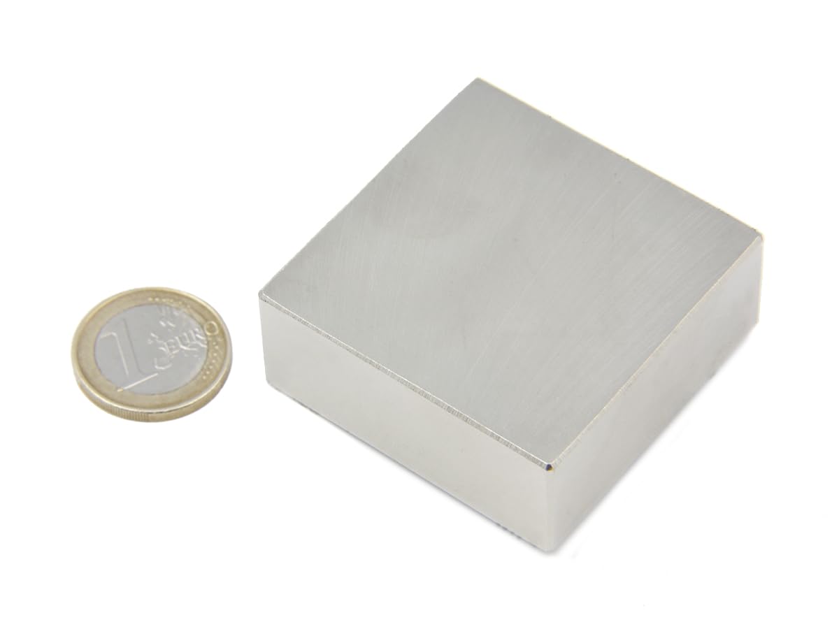 Super Imán Potente - Imán de neodimio formato bloque, medidas 5x5x2cm