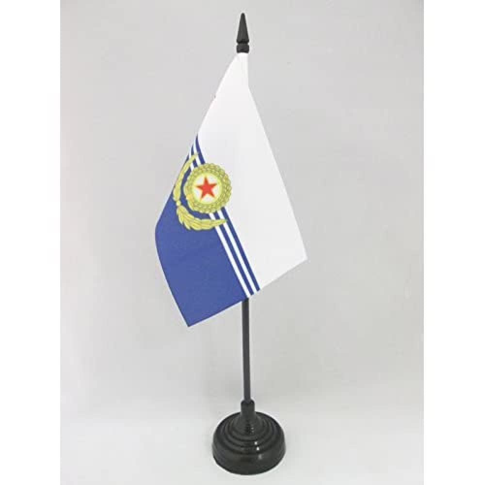 AZ FLAG Korean People's Army Naval Force Table Flag 15x10 cm Plastic Base