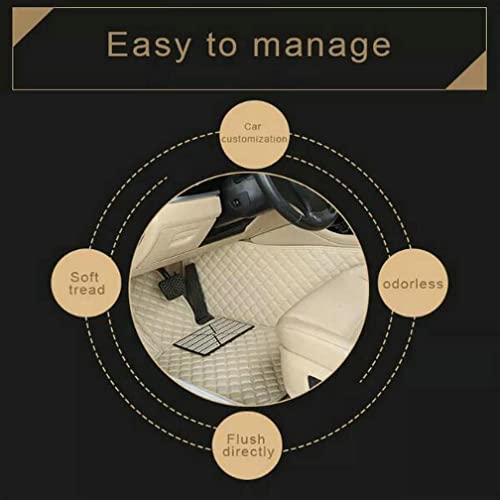 IMEISH Custom Leather Waterproof Car Floor Mats for 99% Sedan SUV Sports Car Black Beige Men's Women's Vehicle Pads Mat (Black and White)