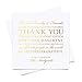 Bliss Collections Wedding Thank You Place Setting Cards in REAL GOLD FOIL, Print to Add to Your Table Centerpieces and Wedding Decorations, Pack of 50 5x5 Square Cards