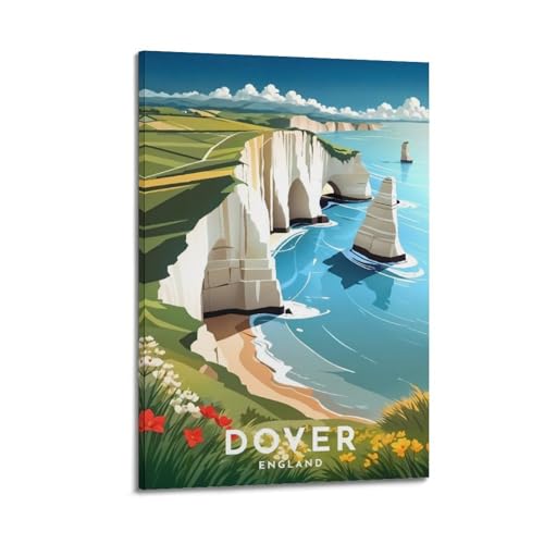 Poster Dover Cliffs Angleterre - Art mural esthétique sur toile pour chambre 30x45cm