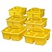 Storex 3-Compartment Small Caddy – Multipurpose Classroom Organizer with Handle, Yellow, 6-Pack (00950U06C)