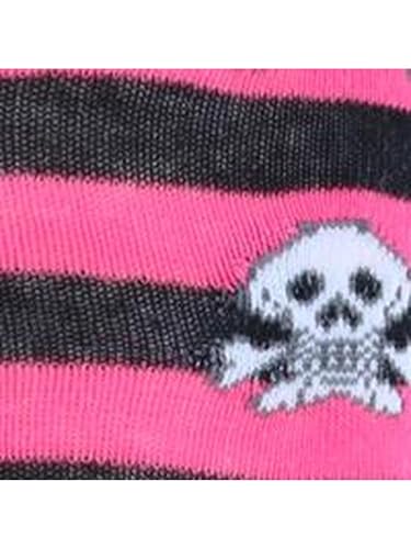 CTM Women's Gothic Skull Striped Knee-High Socks (1 Pair)3